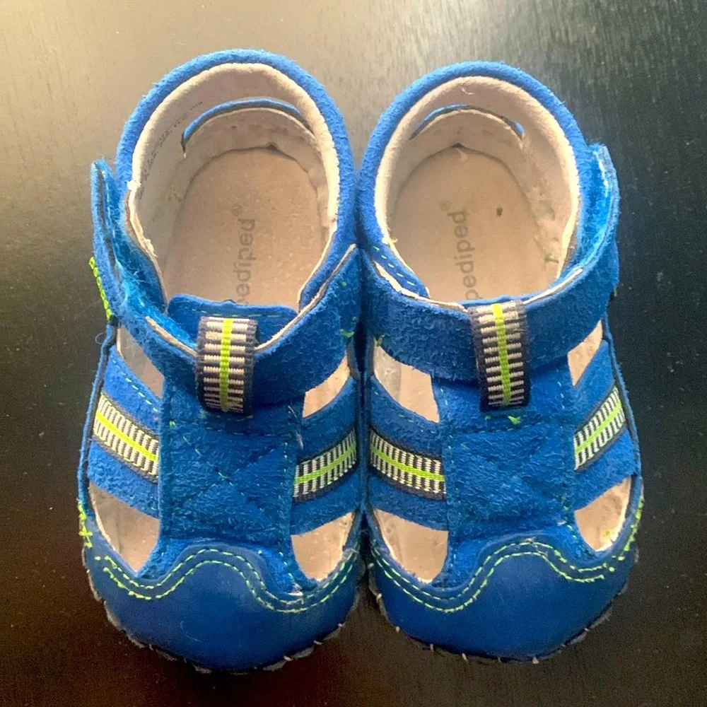 Pediped Gustan Blue Lime Baby Sandal 6-12 months - Picture 1 of 7